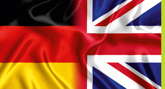 Flag Germany and UK silk