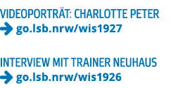 Videoportr t: Charlotte Peter    go lsb nrw wis1927 Interview mit Trainer Neuhaus    go lsb nrw wis1926