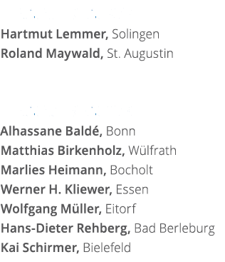 ehrungsjahrgang 2017 Hartmut Lemmer, Solingen Roland Maywald, St  Augustin ehrungsjahrgang 2018 Alhassane Bald , Bonn   