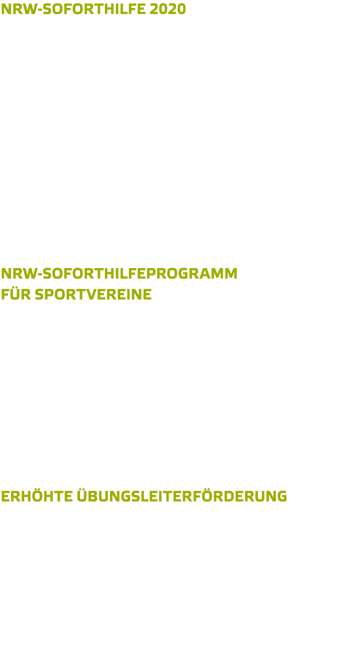 NRW-Soforthilfe 2020 Das Soforthilfeprogramm f r Kleinunternehmen und Soloselbstst ndige gilt auch f r Vereine   sofe   