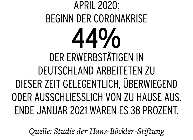 April 2020: Beginn der Coronakrise 44% der Erwerbstätigen in Deutschland arbeiteten zu dieser Zeit gelegentlich, über   