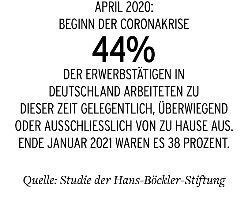 April 2020: Beginn der Coronakrise 44% der Erwerbstätigen in Deutschland arbeiteten zu dieser Zeit gelegentlich, über   