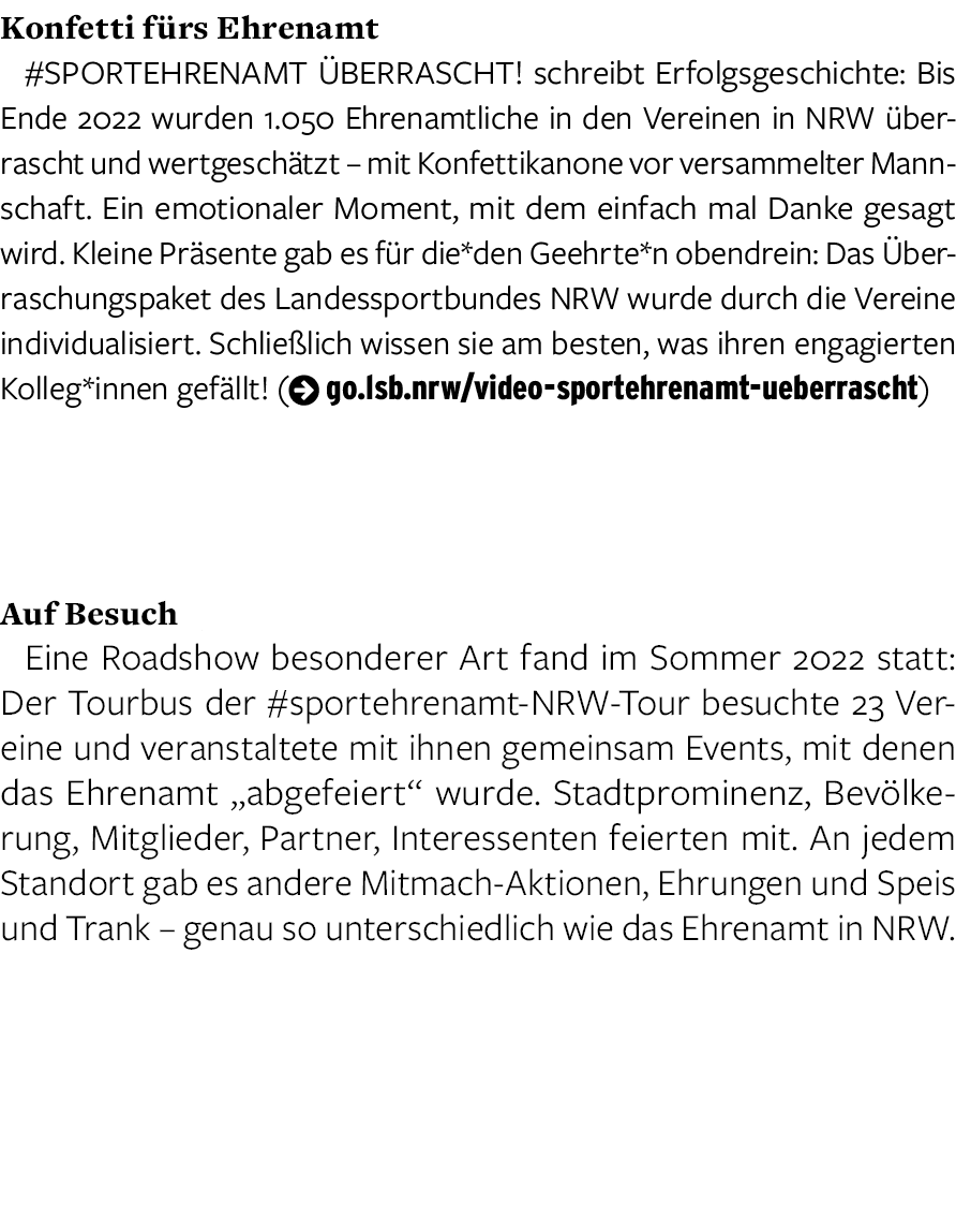 Konfetti f rs Ehrenamt #sportehrenamt berrascht! schreibt Erfolgsgeschichte: Bis Ende 2022 wurden 1.050 Ehrenamtlich...