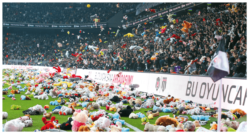 ISTANBUL, TURKEY - February 25: Besiktas fans during the Super Lig match between Besiktas and Antalyaspor at Vodafone Stadium on February 26, 2023 in Istanbul, Turkey. (Photo by Ahmad Mora/DeFodi Images)