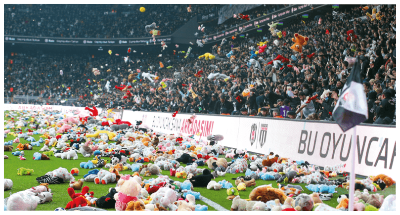 ISTANBUL, TURKEY - February 25: Besiktas fans during the Super Lig match between Besiktas and Antalyaspor at Vodafone Stadium on February 26, 2023 in Istanbul, Turkey. (Photo by Ahmad Mora/DeFodi Images)