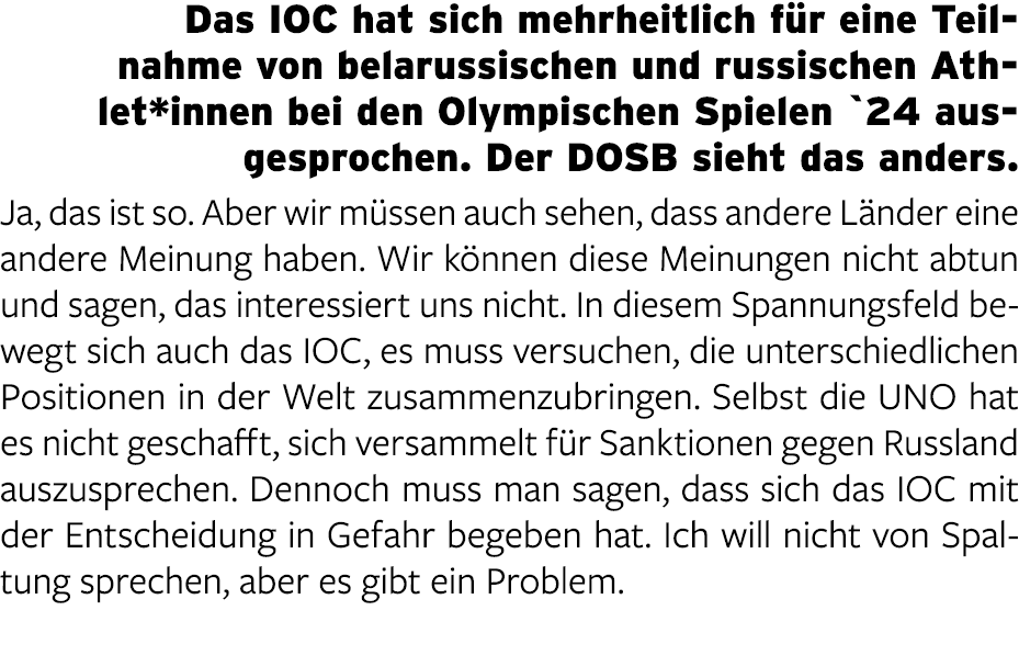 Das IOC hat sich mehrheitlich f r eine Teilnahme von belarussischen und russischen Athlet*innen bei den Olympischen S...