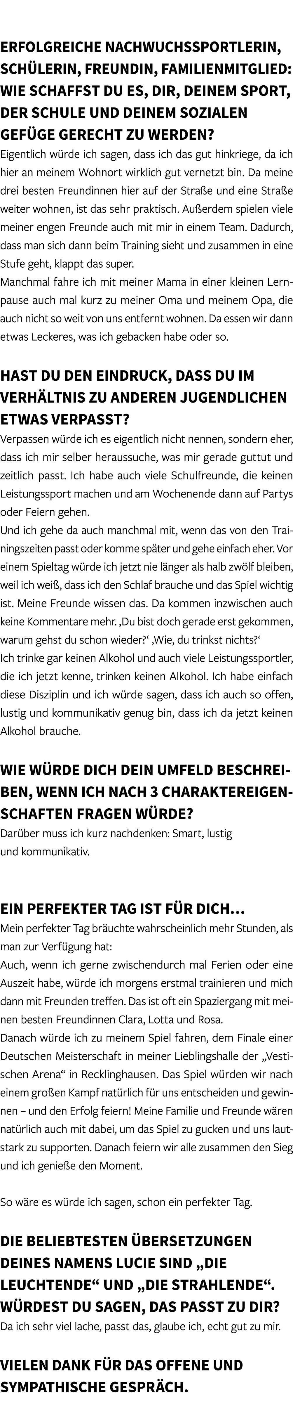  Erfolgreiche Nachwuchssportlerin, Sch lerin, Freundin, Familienmitglied: Wie schaffst du es, dir, deinem Sport, der ...