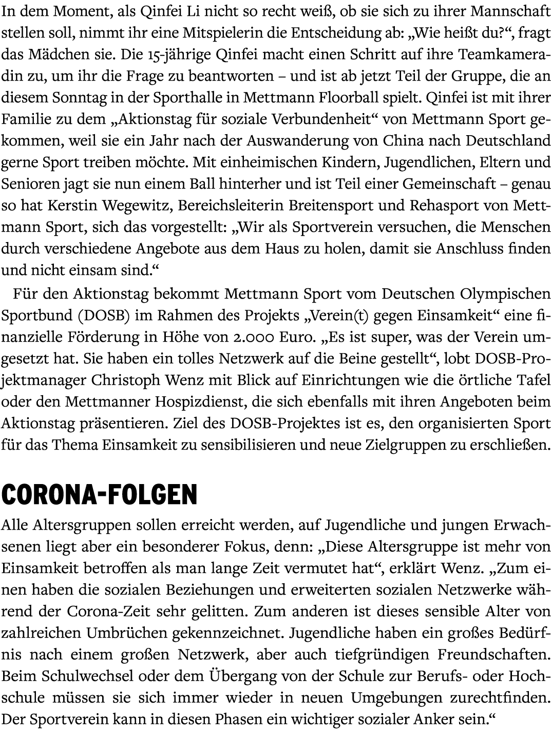 In dem Moment, als Qinfei Li nicht so recht wei , ob sie sich zu ihrer Mannschaft stellen soll, nimmt ihr eine Mitspi...