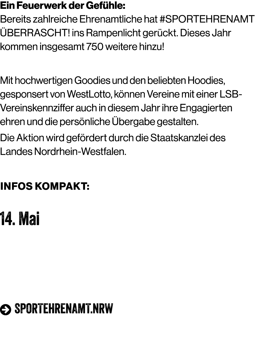 Ein Feuerwerk der Gef hle: Bereits zahlreiche Ehrenamtliche hat #SPORTEHRENAMT BERRASCHT! ins Rampenlicht ger ckt. D...