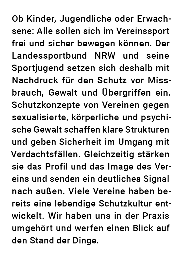 Ob Kinder, Jugendliche oder Erwachsene: Alle sollen sich im Vereinssport frei und sicher bewegen k nnen. Der Landessp...