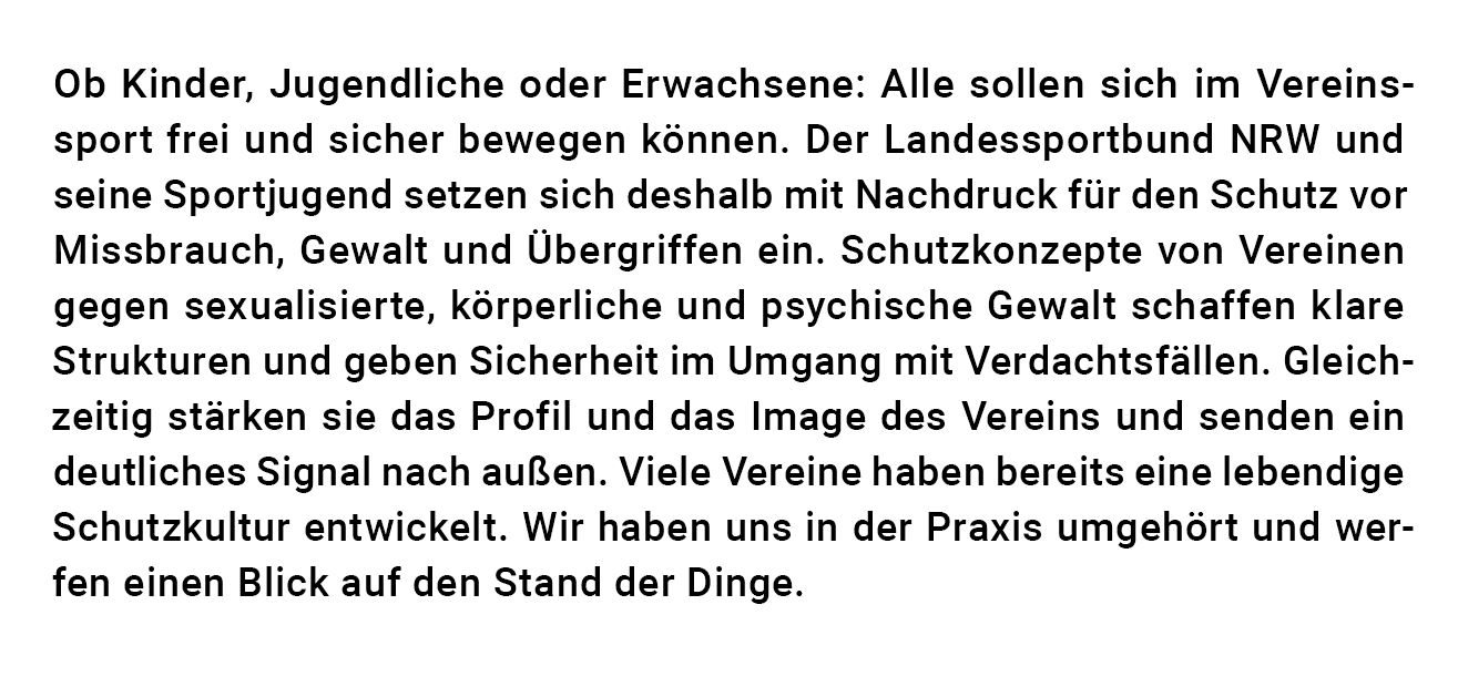 Ob Kinder, Jugendliche oder Erwachsene: Alle sollen sich im Vereinssport frei und sicher bewegen k nnen. Der Landessp...