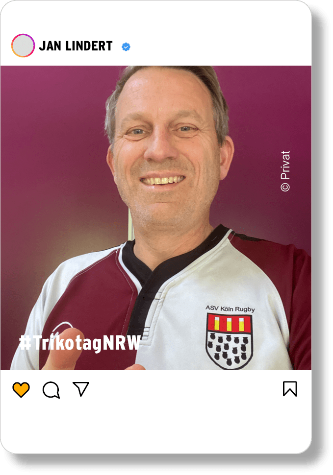 Instagramposts verschiedener Sportvereinsmitglieder die zum #TrikotagNRW ihr Vereinstrikot am Arbeitsplatz, in der Schule oder in der Freiziet anzogen