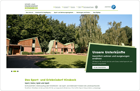 Webseite des Sport- Erlebnissdorf Hinsbeck