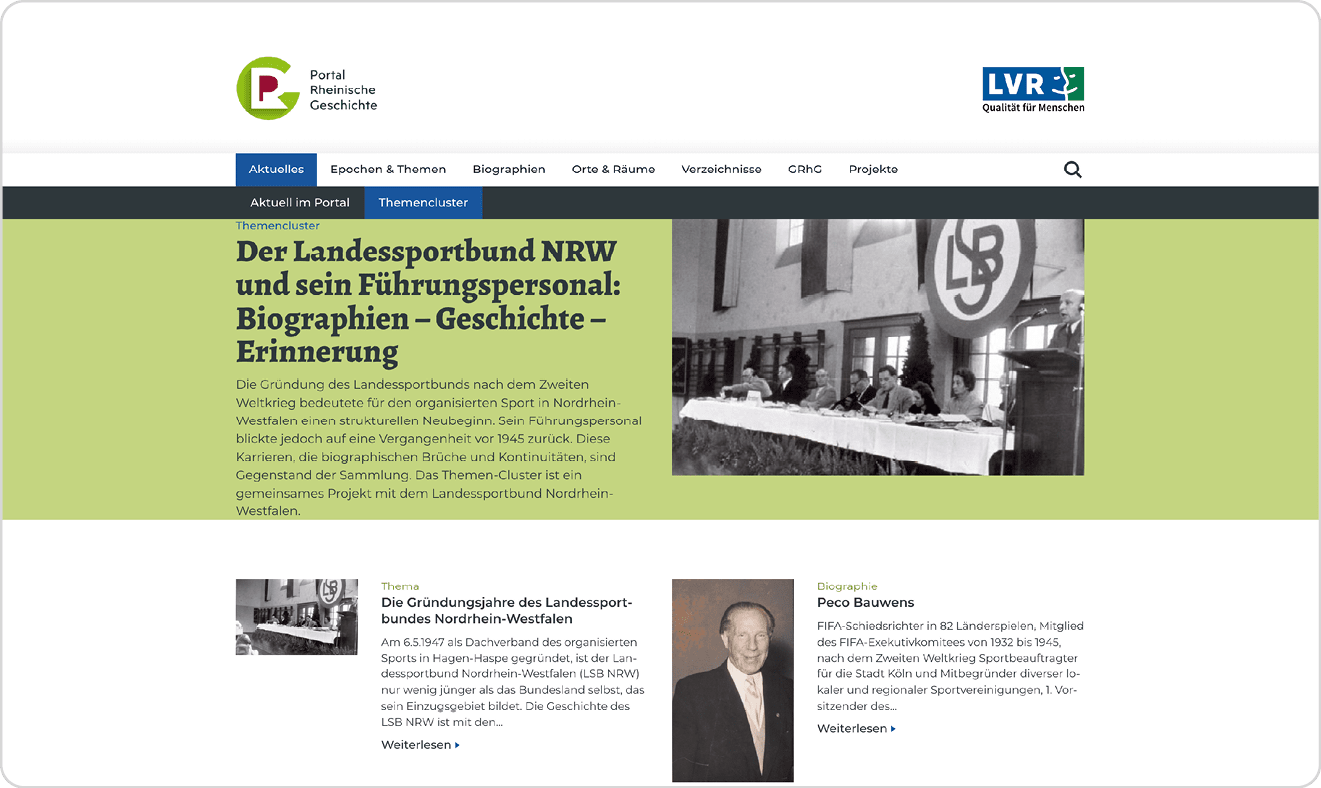 Webseite Rheinische-geschichten