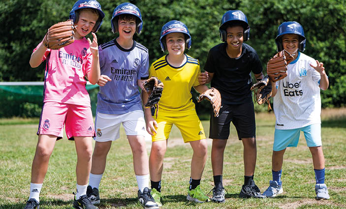 Gruppe Baseballspieler im Sport und Erlebnissdorf Hinsbeck