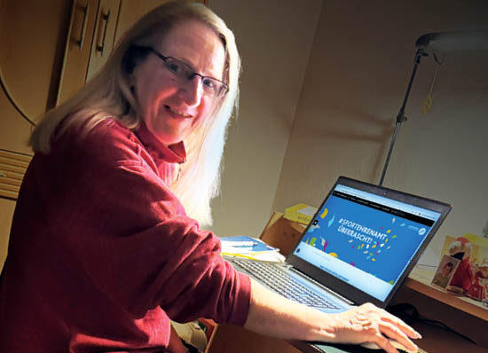 Susanne Menke bei der n chtlichen Anmeldung zu #sportehrenamt berascht auf der Webseite sportehrenamt.nrw